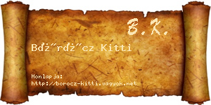 Böröcz Kitti névjegykártya