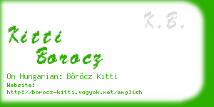 kitti borocz business card